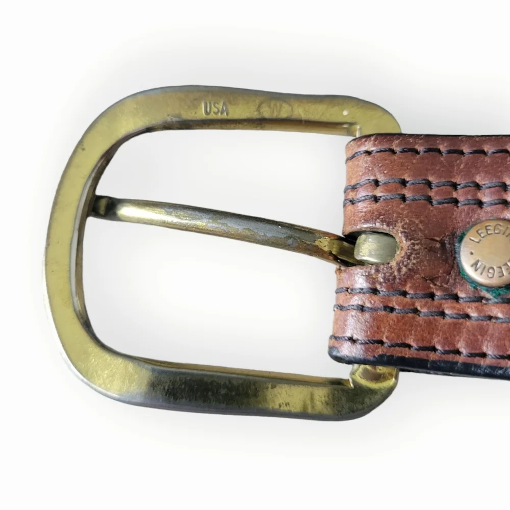 Leegin 29707 Men's Oil Tan Embossed w/Stitch‎ Brown Belt Size 38